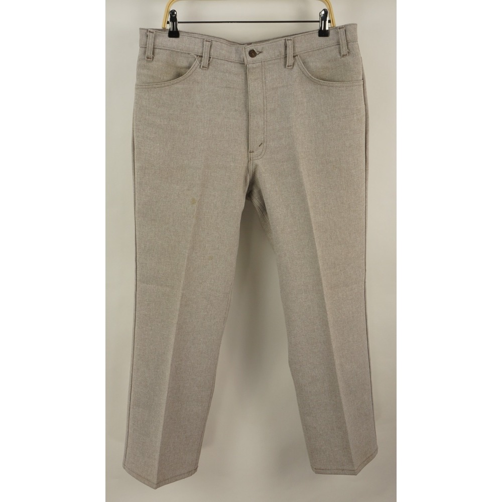 Vintage 80s Levi's 517‎ USA Silver Tab Beige Woven Stretch Jeans Men's 38 x 29